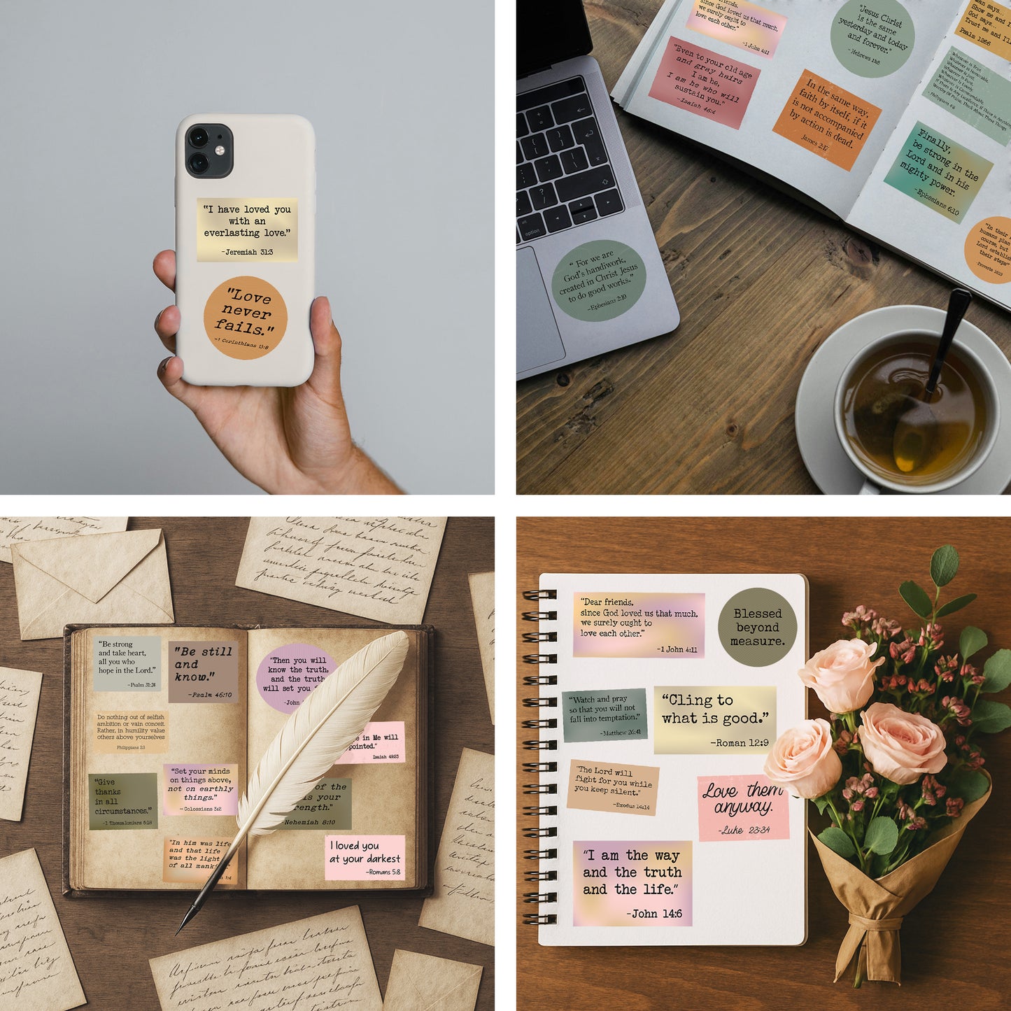 150 PCS Christian Bible Verse Stickers - Daily Reminder Prayer Scripture Pack for Laptop, Water Bottles, Waterproof & Vinyl