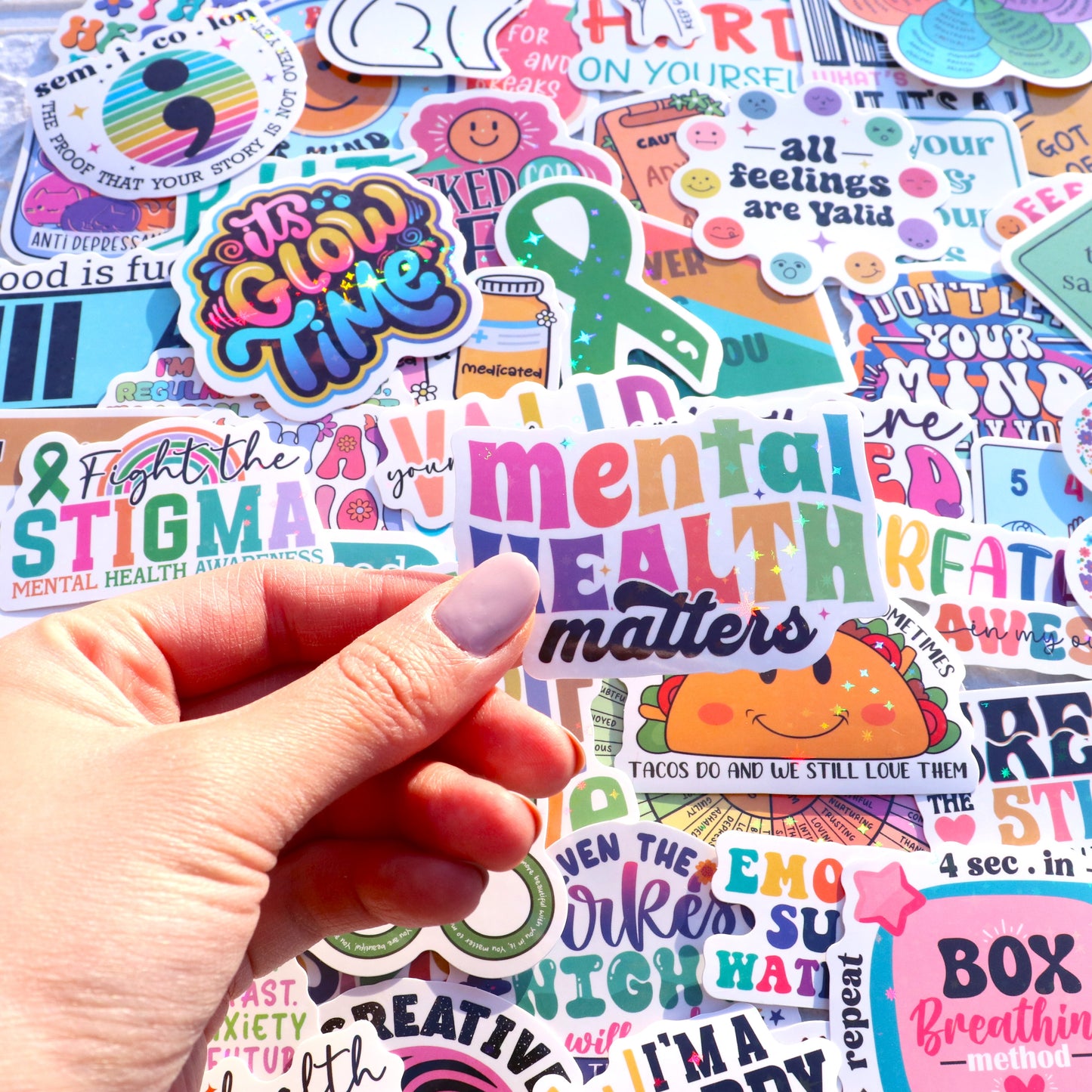 150 PCS Mental Health Matters Stickers Pack for Journals, Laptops, Water Bottles, Therapist Office Decor, Counselor Office Must Haves, Positive Quote Decals for Mental Health Awareness