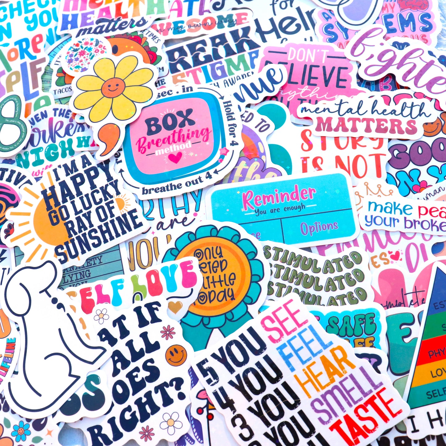 150 PCS Mental Health Matters Stickers Pack for Journals, Laptops, Water Bottles, Therapist Office Decor, Counselor Office Must Haves, Positive Quote Decals for Mental Health Awareness