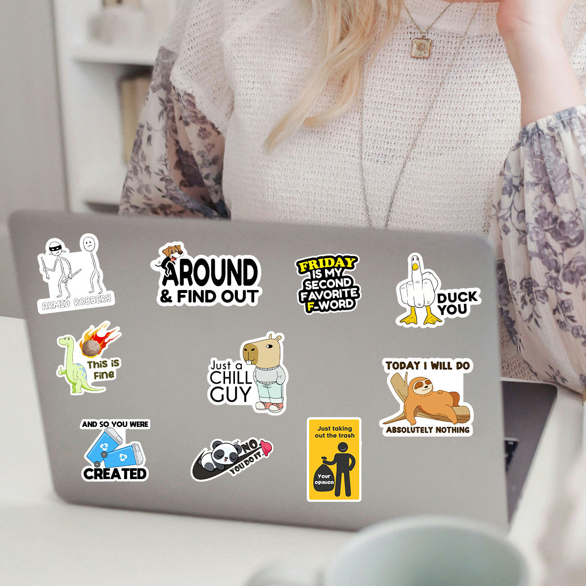 NEW 100pcs Sarcastic Stickers For Adults, Funny Sarcastic Pack for laptop water bottles , vinyl waterproof