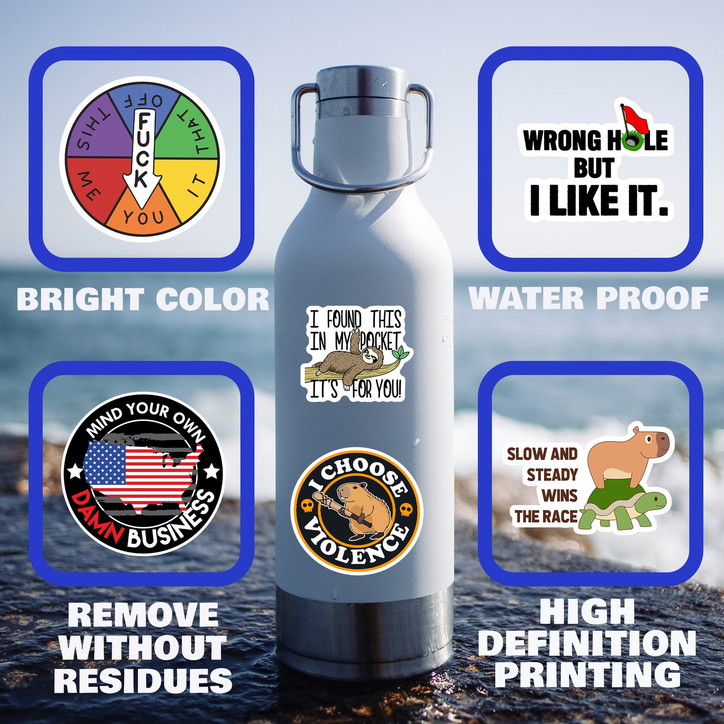 NEW 100pcs Sarcastic Stickers For Adults, Funny Sarcastic Pack for laptop water bottles , vinyl waterproof