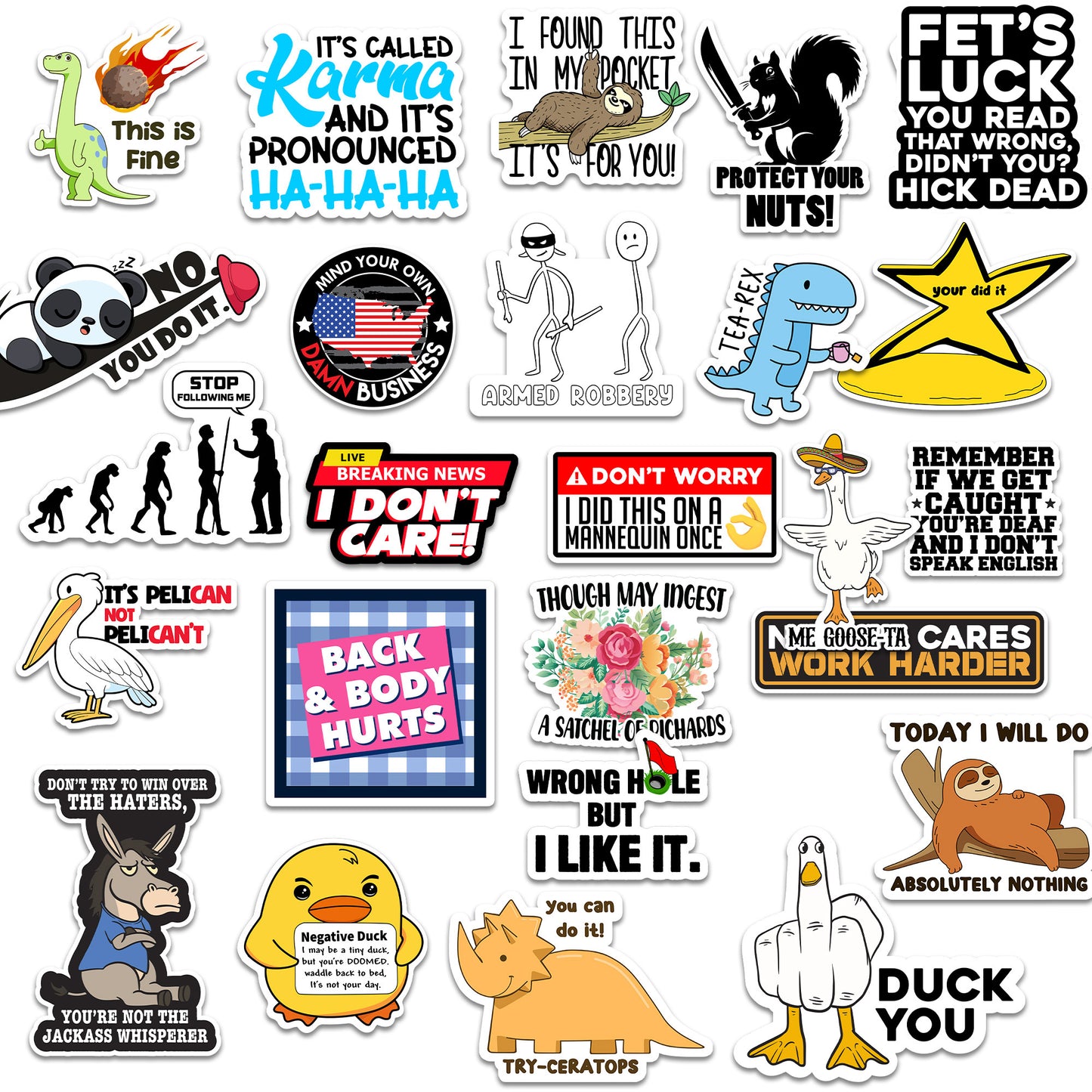 NEW 100pcs Sarcastic Stickers For Adults, Funny Sarcastic Pack for laptop water bottles , vinyl waterproof