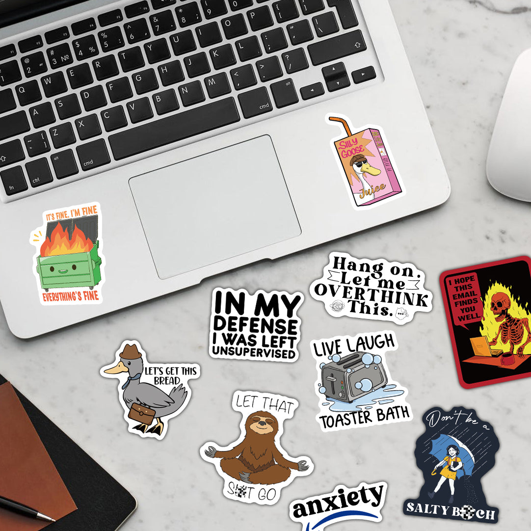 100-200pcs Funny Stickers for Adults, Prank Meme (Dirty) Large Sticker Pack for Bumper, Hard Hat, Water Bottles, Co-Worker, Computers, Vinyl Waterproof Decals