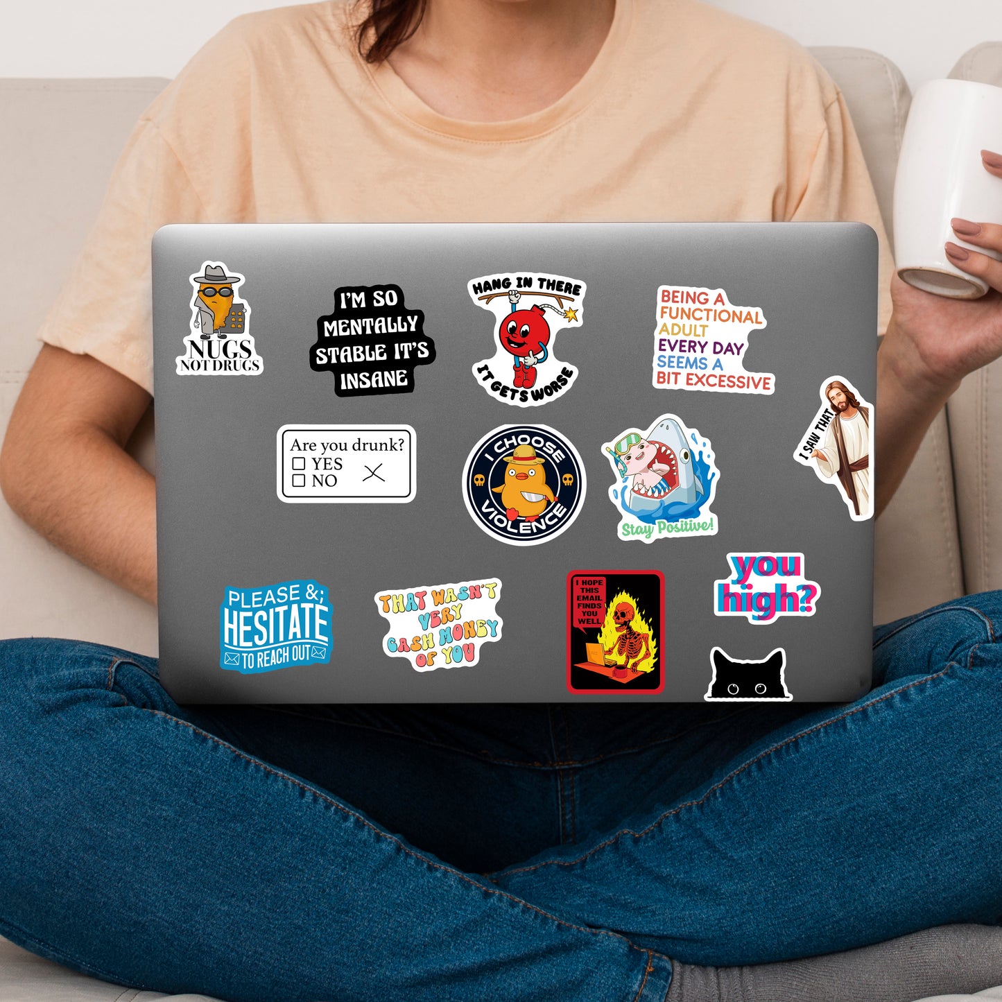 100-200pcs Funny Stickers for Adults, Prank Meme (Dirty) Large Sticker Pack for Bumper, Hard Hat, Water Bottles, Co-Worker, Computers, Vinyl Waterproof Decals