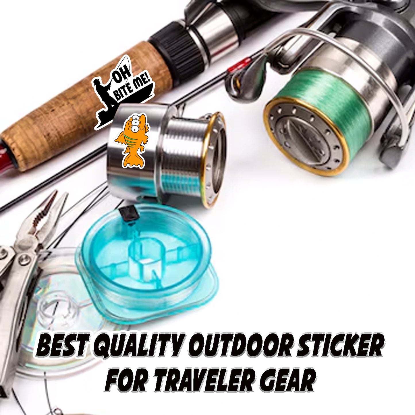 73PCS Funny Fishing Stickers – Waterproof Vinyl Decals for Tackle Box, Bucket, Laptops, Cars...