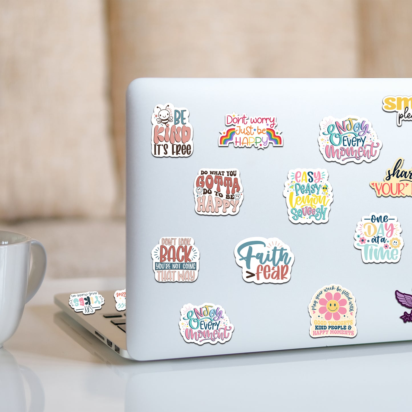 200PCS Motivational Stickers for Vision Board Water Bottles Laptops, Inspirational Quote Waterproof Vinyl for Journals Cups, Affirmation Boho Stickers for Women Holographic