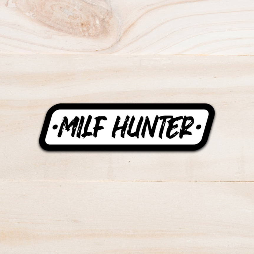 Milf Hunter Hard Hat Sticker, Funny Meme Work Vinyl Decal Waterproof